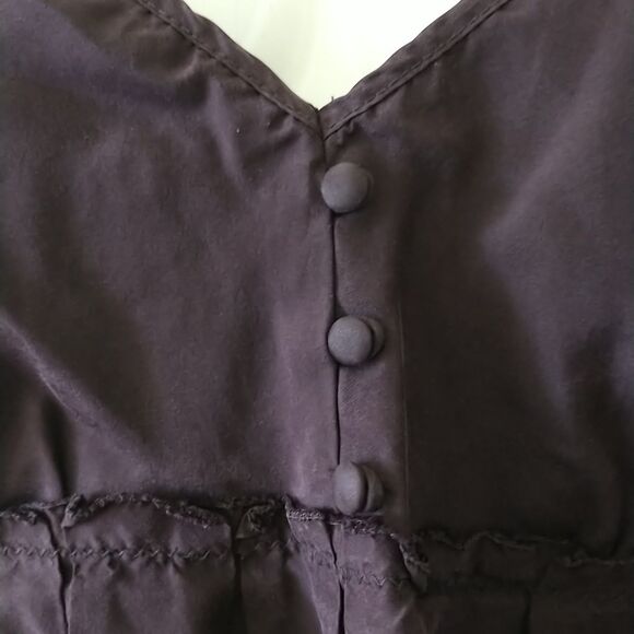 GAP Slip Dress 14/M/S*Purple Silk Babydoll Adjustable Straps Buttons Whimsigoth - Picture 3 of 9